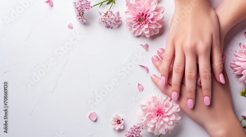 manicure salon advertisment background with copy space