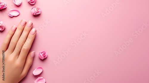 manicure salon advertisment background with copy space
