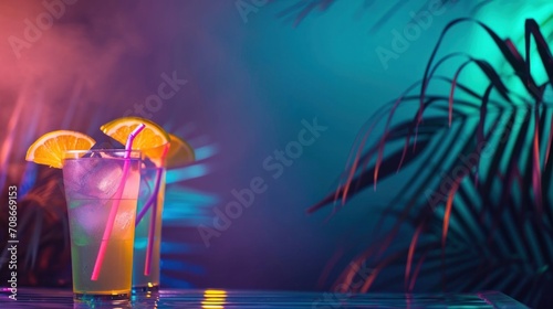 night summer party advertisment background with copy space