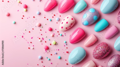 manicure salon advertisment background with copy space