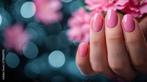 manicure salon advertisment background with copy space