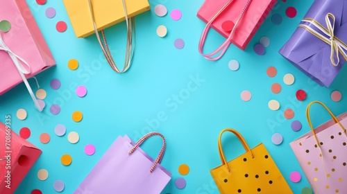 Online shop advertisment background with copy space