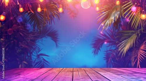 night summer party advertisment background with copy space