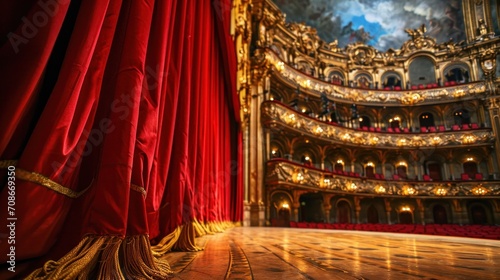 Opera theatre advertisment background with copy space