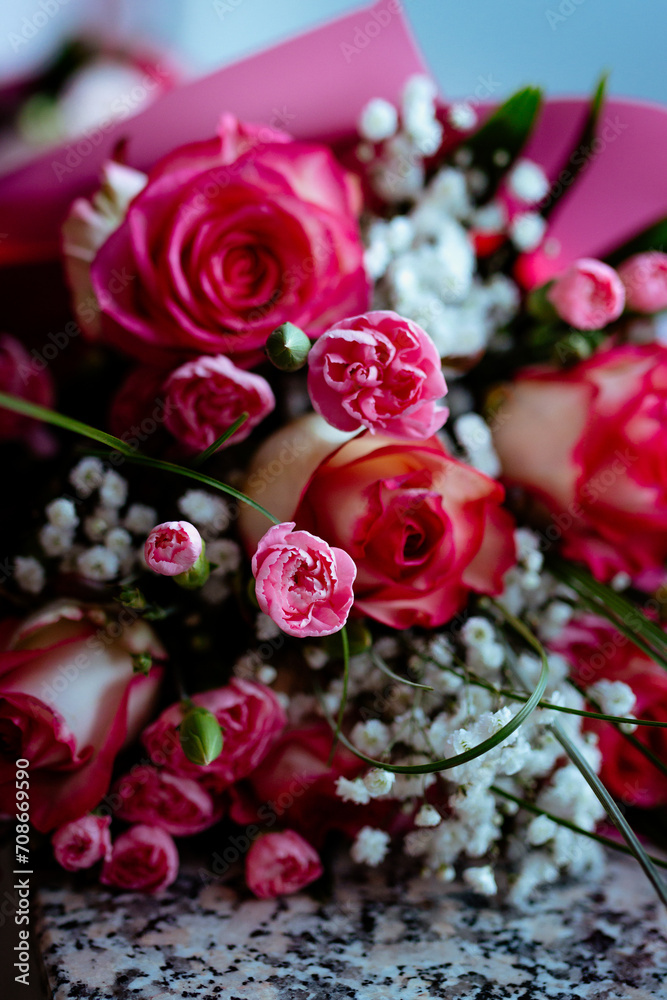 bukiet róż na podziękowania - obrazy, fototapety, plakaty 