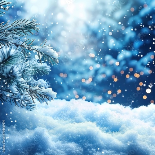 magic winter background with copy space