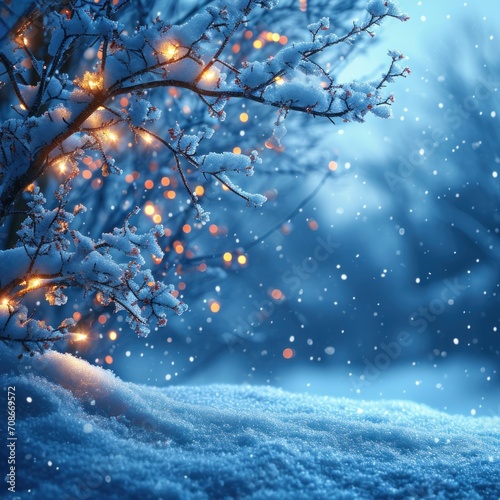 magic winter background with copy space