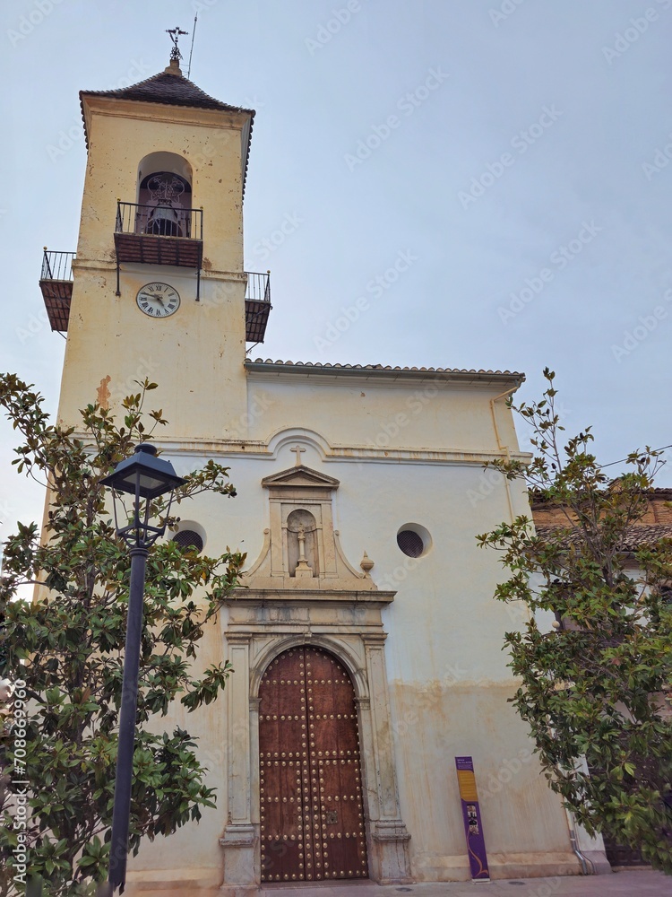 Fototapeta premium Facade of the church of Nuestra Señora del Pilar in Víznar, Granada