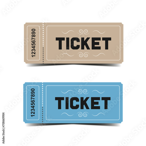 Narrow shape tickets, retro style