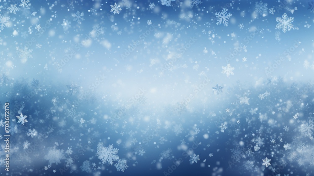 white blue falling snowflake abstract scene landscape for product.