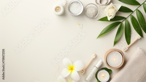 spa and beauty background with copy space photo