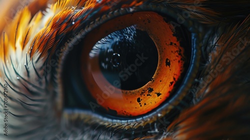 A detailed close-up of a bird of prey's eye. Perfect for nature enthusiasts and wildlife lovers photo