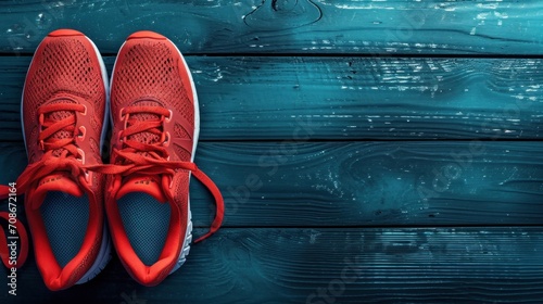 sporting shoes advertisment background with copy space