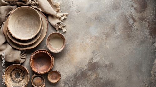 pottery background with copy space