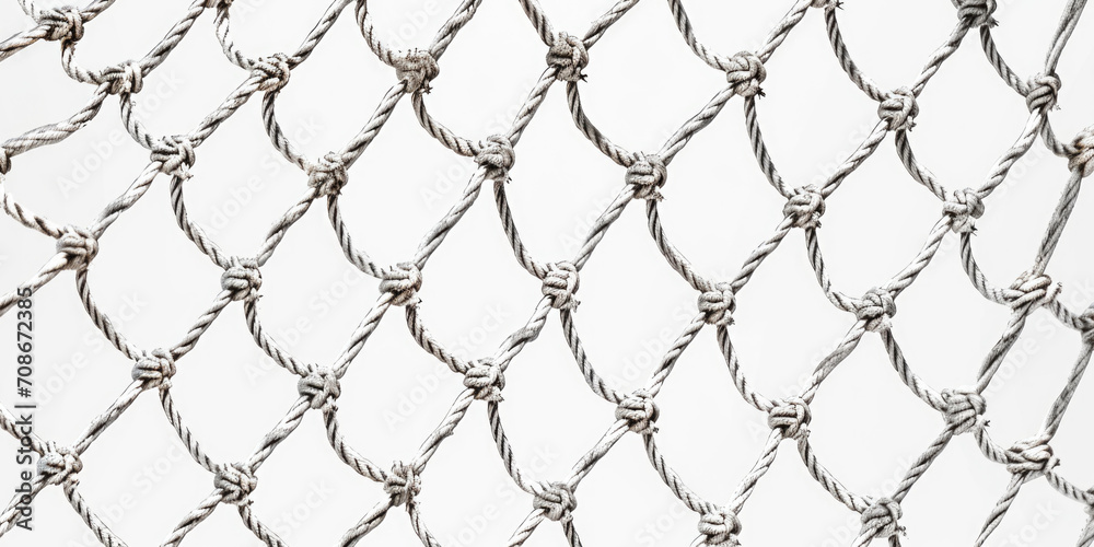 Naklejka premium A detailed view of a chain link fence. This image can be used to depict security, boundaries, or imprisonment.