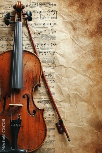 Violin Concert advertisment background with copy space photo