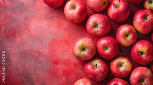 Red apples advertisment background with copy space