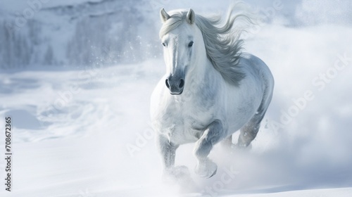White Horse on snow © Matthew