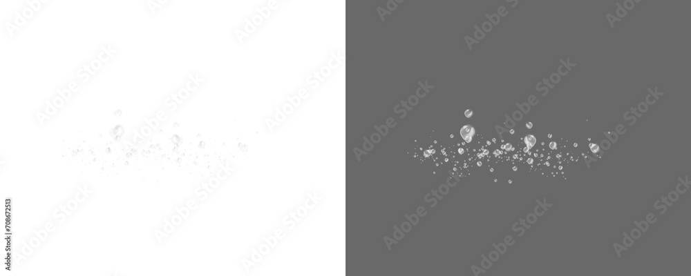 Fototapeta premium Water blue white splash transparent isolated. Shape form droplet of Water splashes into drop water png. Splash Water for texture