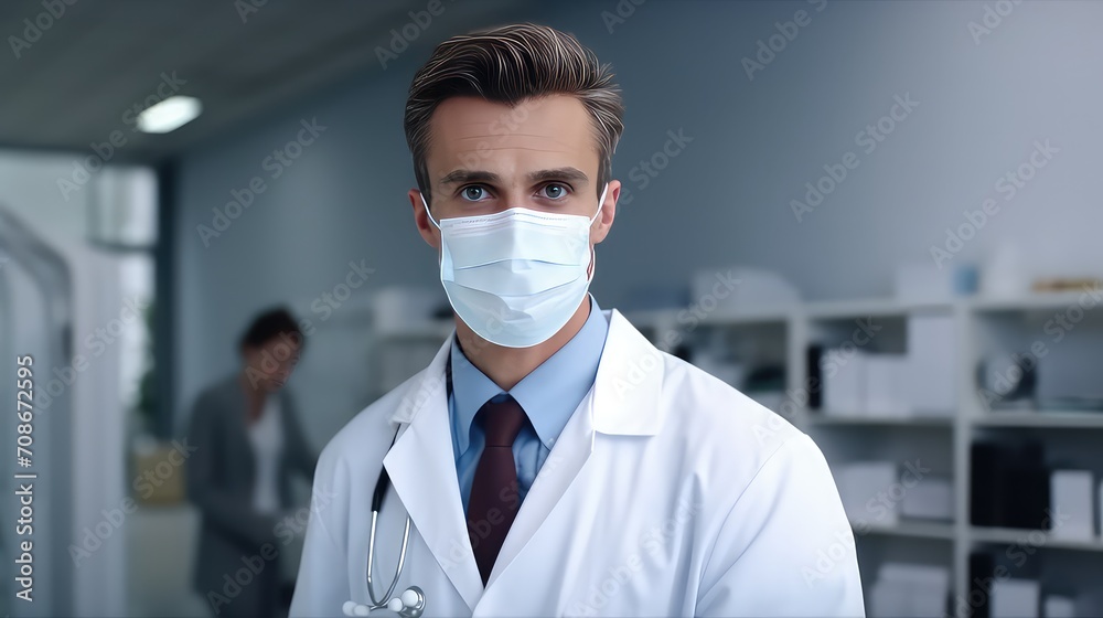 Portrait of confident male doctor looking at camera while standing in hospital Portrait of confident male doctor looking at camera while standing in hospital