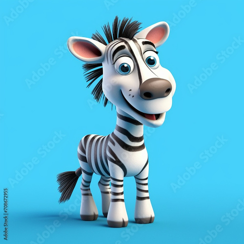 a photo of cartoonish zebra made with generative AI