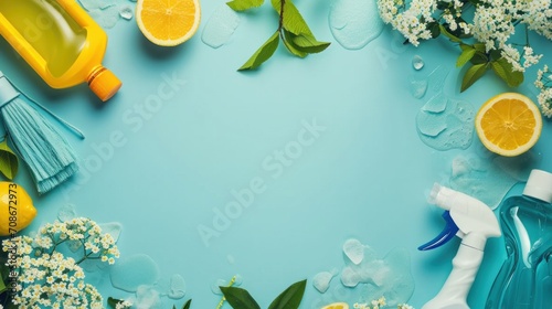 spring cleaning advertisment background with copy space