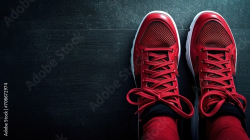 sporting shoes advertisment background with copy space