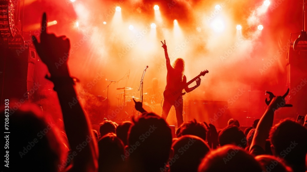 Fototapeta premium Rock concert advertisment background with copy space