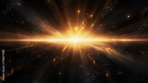 The sun in space, a flash in the sun, bright flashes in the sun, Orange rays in space.