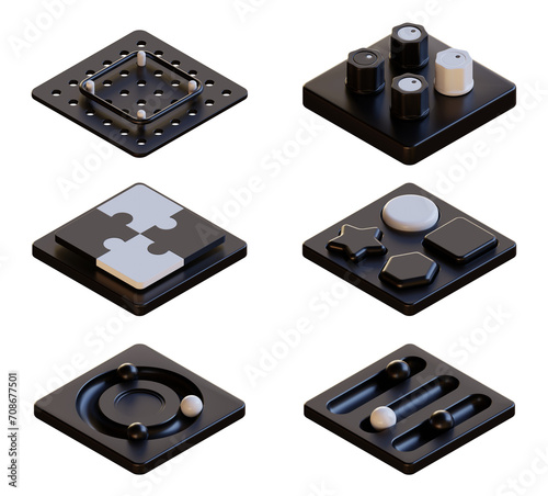 3D logic elements puzzles