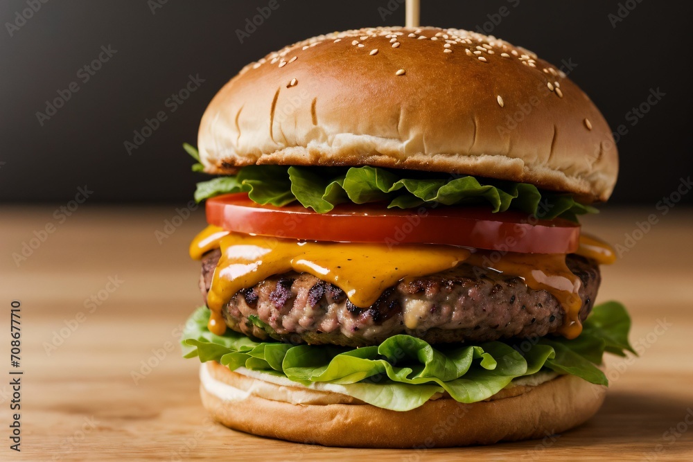 Burger advertisement photo, AI generated Burger advertisement photo, AI generated