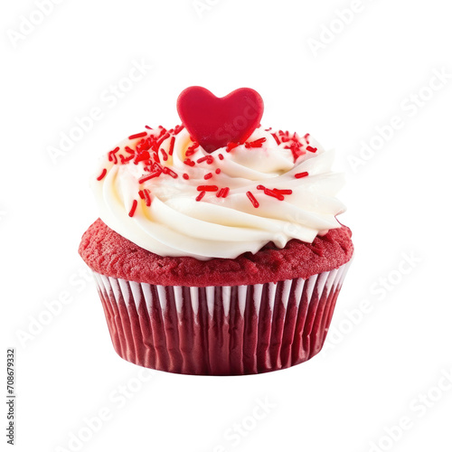Red Velvet Cupcake with Heart Topper