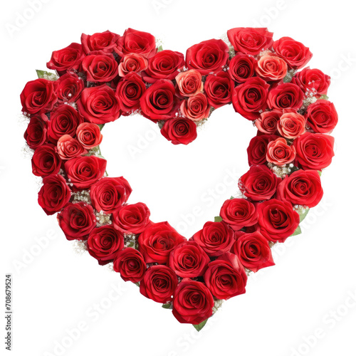 Heart-Shaped Arrangement of Red Roses