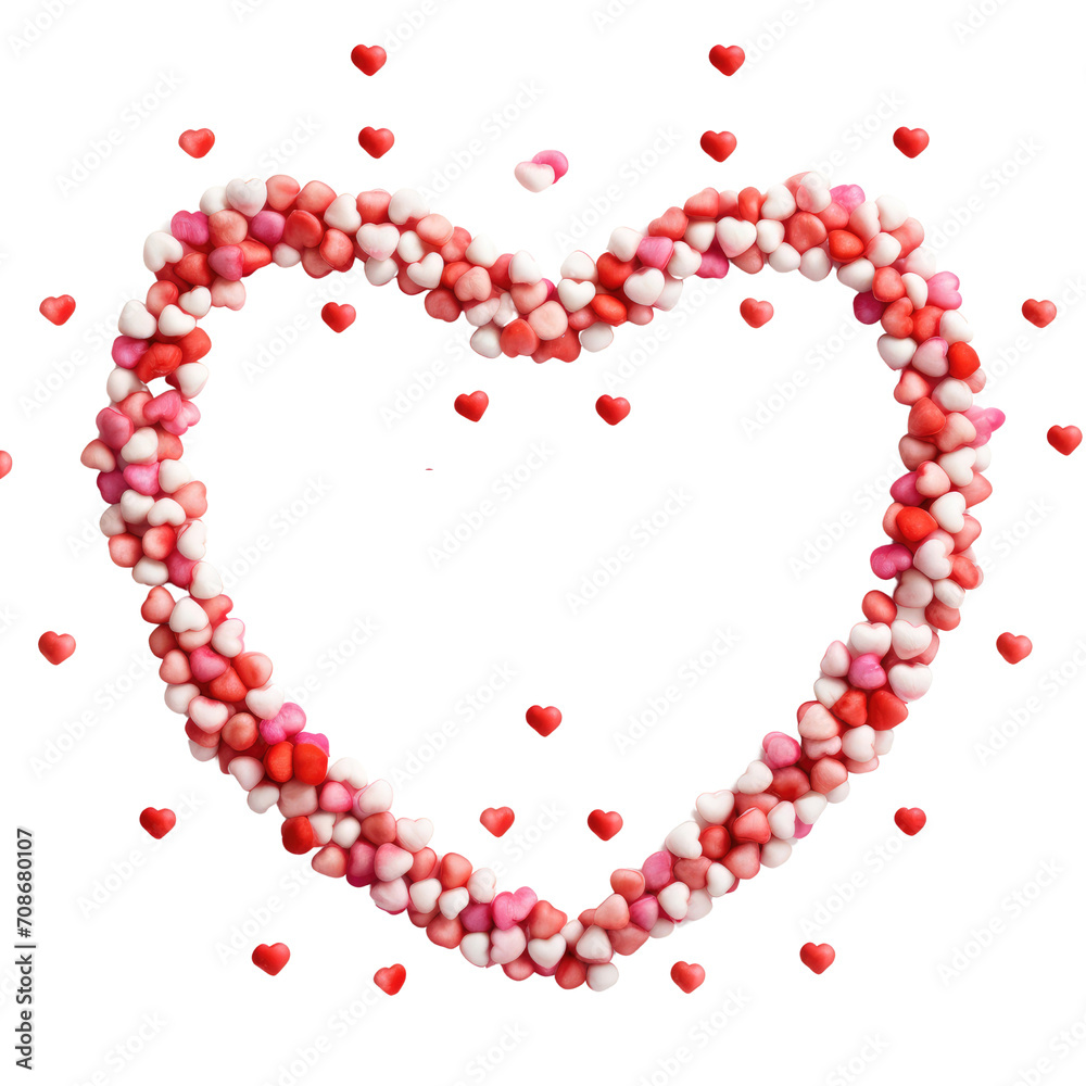 Obraz premium Heart Shaped Red Rose Petals