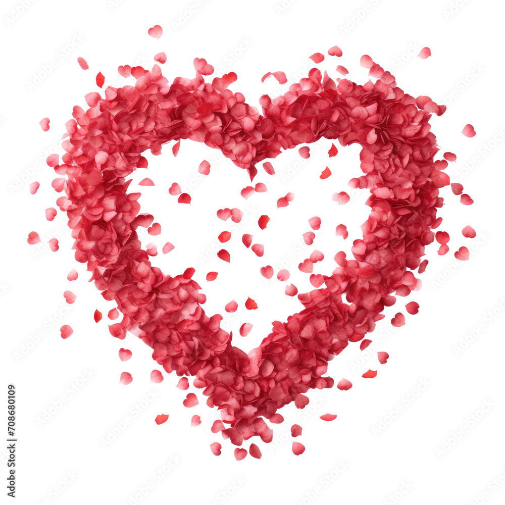 Heart Shaped Red Rose Petals