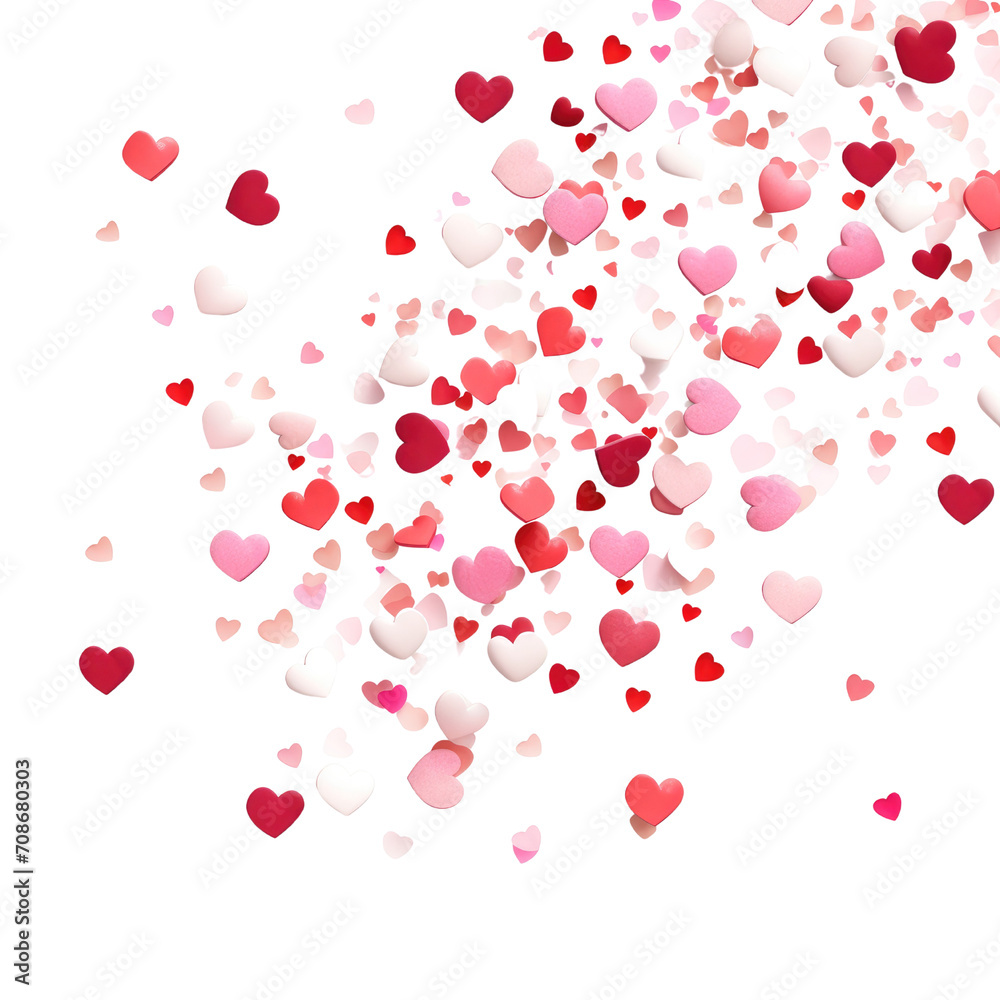 Shower of Pink and Red Hearts
