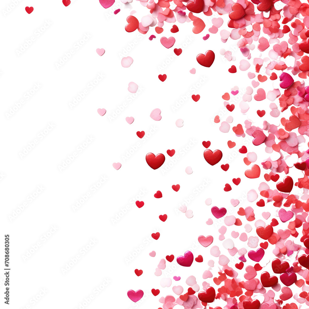 Shower of Pink and Red Hearts