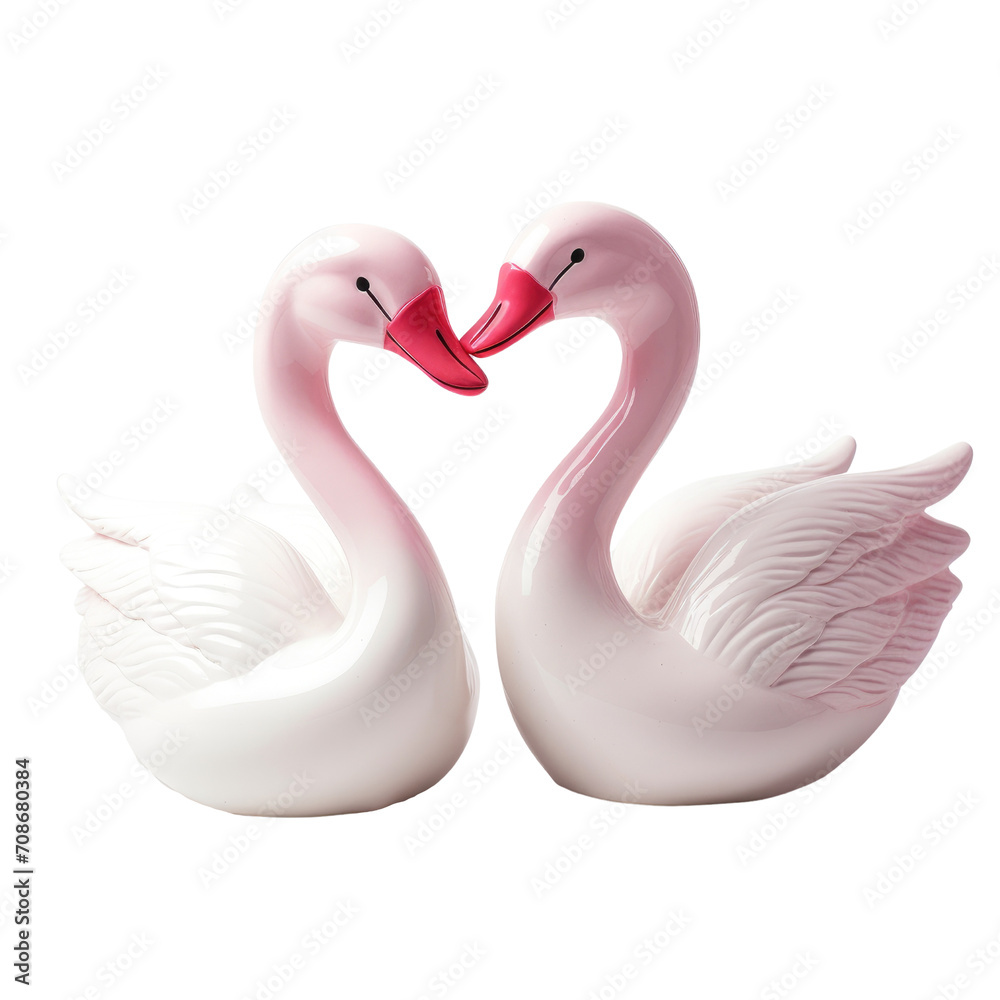 Swan Pair Forming a Heart Shape Swan Pair Forming a Heart Shape