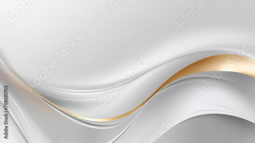 Abstract white wavy background with gold linie as wallpaper illustration