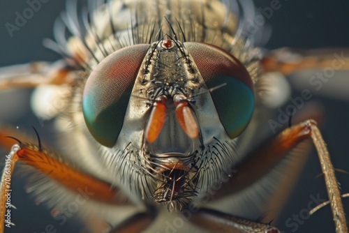 A detailed close up of a fly's face. Perfect for scientific or educational purposes © Fotograf