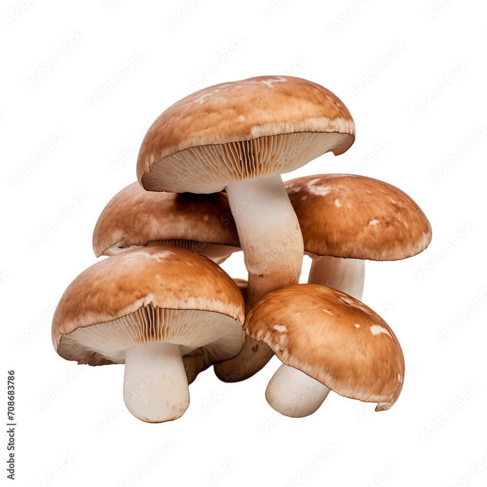 Mushrooms isolated on transparent or white background. Generative ai Mushrooms isolated on transparent or white background. Generative ai