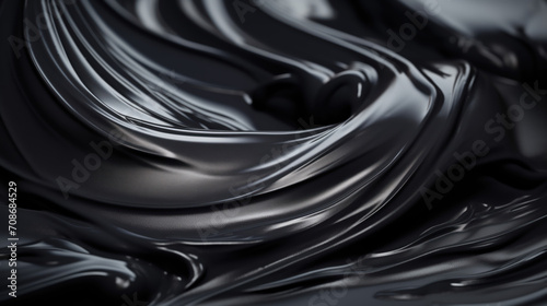 Black liquid melted, abstract black background photo