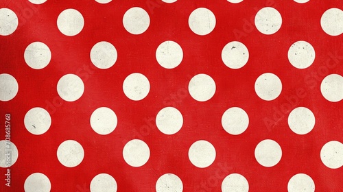 Playful polka dot pattern on a red background, offering a cheerful and retro-inspired canvas for fun designs. [Polka dot pattern on red background] photo