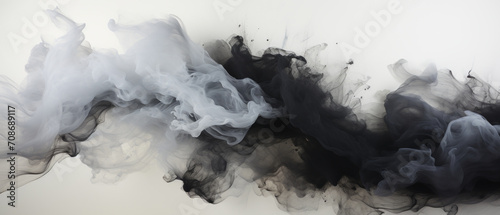 Monochrome abstract painting showcasing a fusion of sharp marks and soft blurs, creating a striking contrast. T