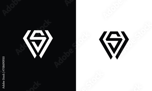 VS letter logo design vector template