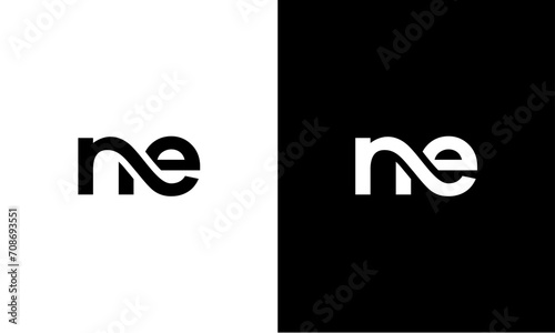 N E connecting typography logo photo
