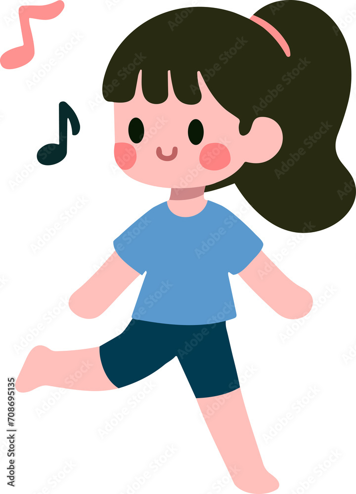 Fototapeta premium Girl dancing along with music.