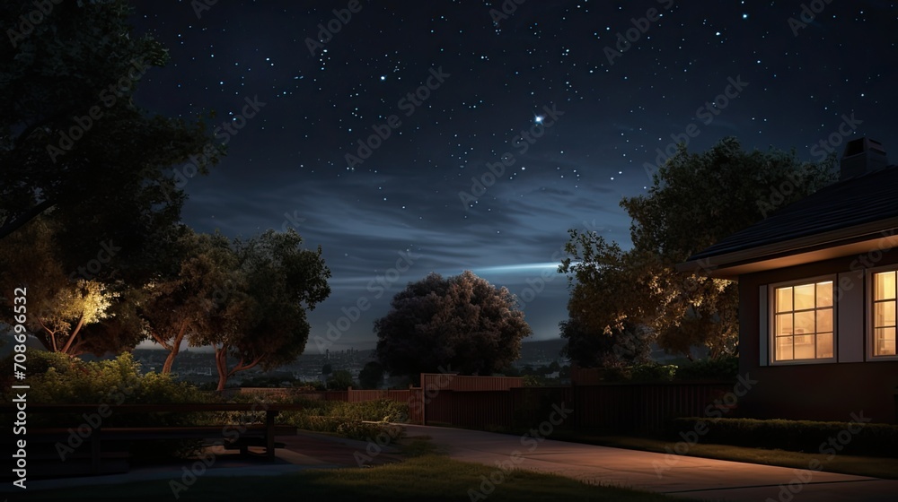 natural light from the stars and any ambient light sources to create a realistic night scene. natural light from the stars and any ambient light sources to create a realistic night scene.