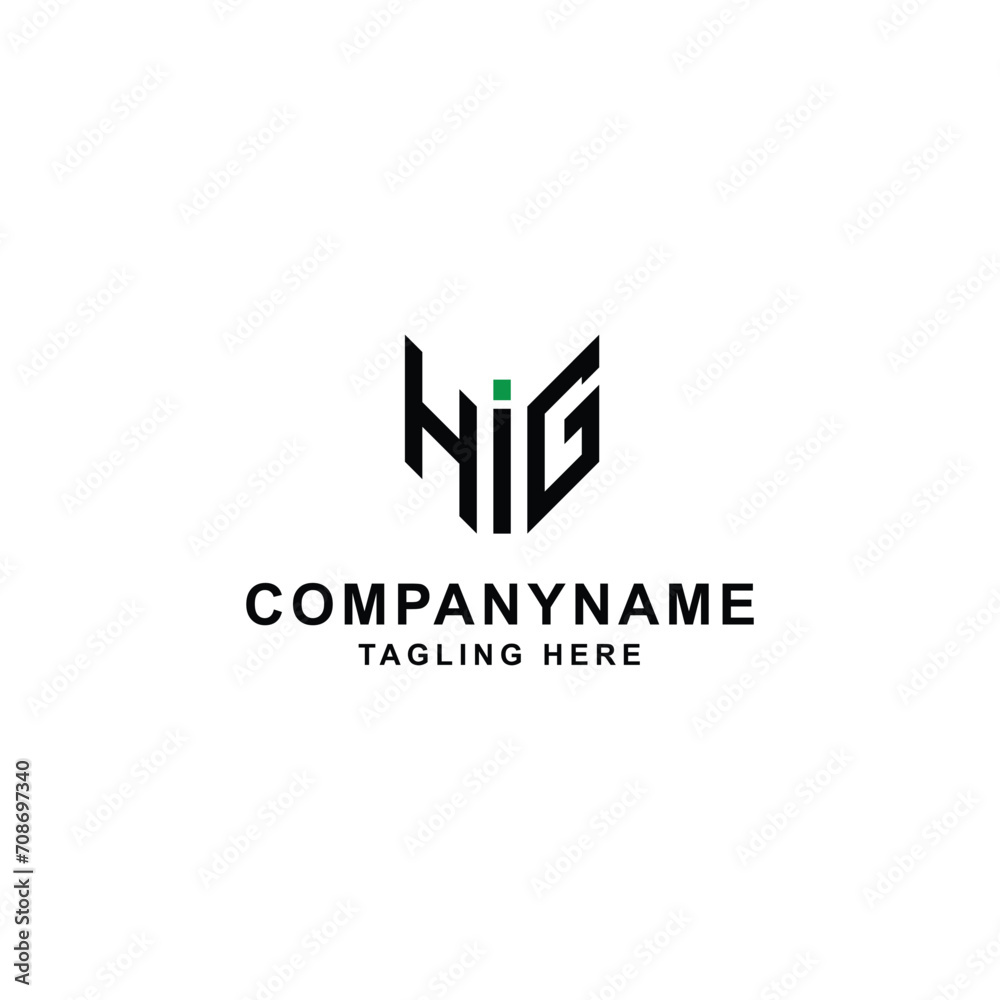 Swoosh letter HG logo design for business Vector