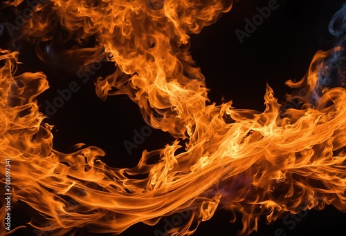 des flammes de feu orange - generative AI photo